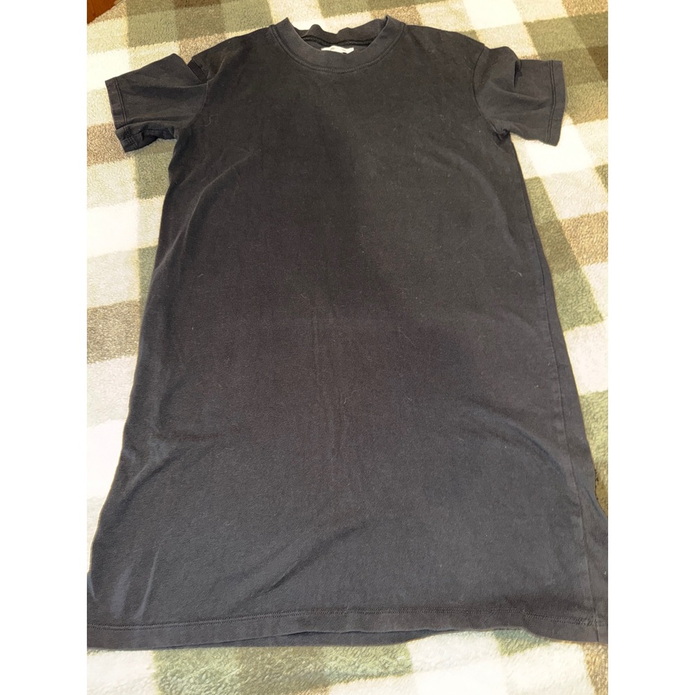 Madewell Black Cotton Short Sleeve T-Shirt Mini Dress Small Crew Neck‎ Casual